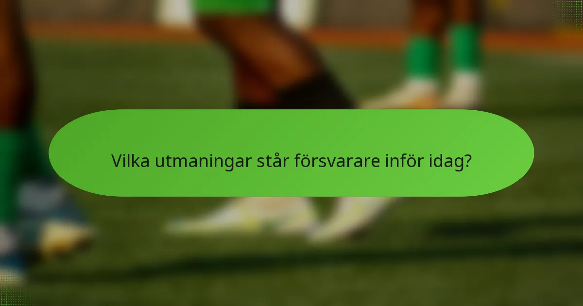 Vilka utmaningar står försvarare inför idag?
